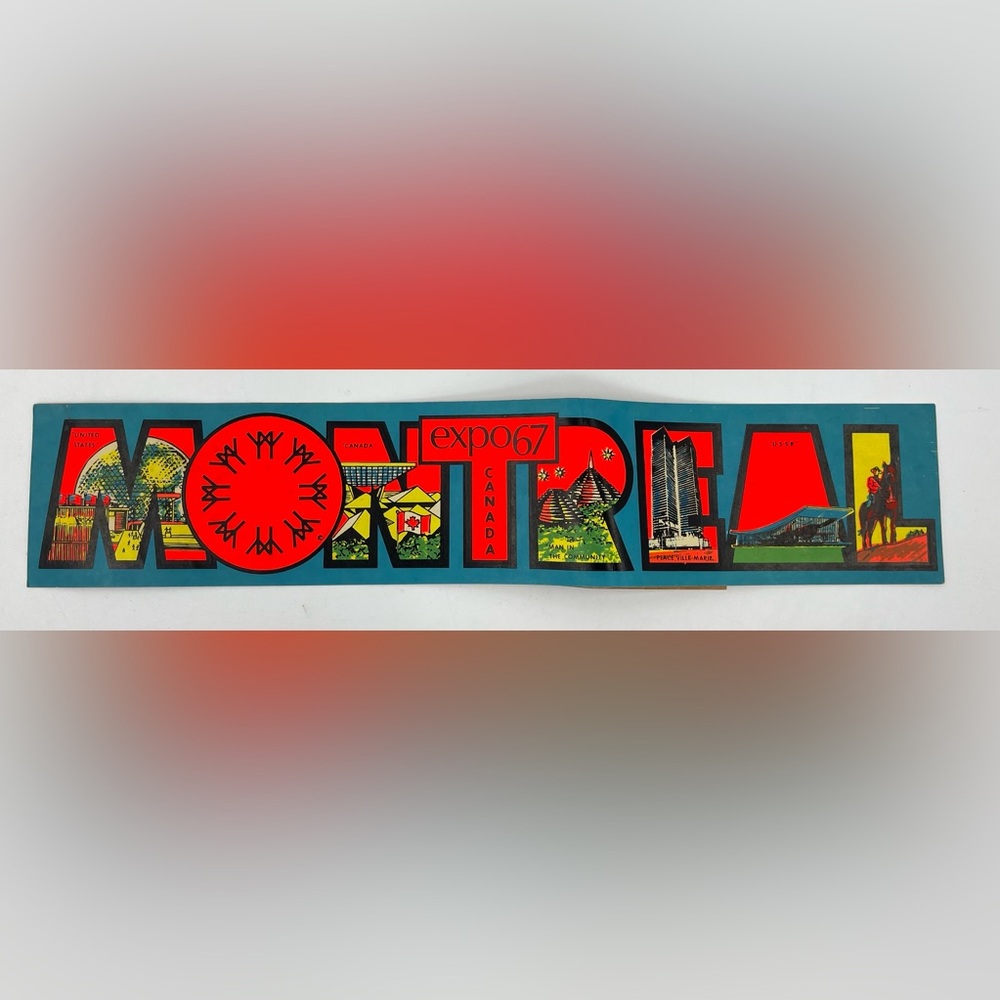 Montreal Expo67 Quebec Canada Vintage Bumper Sticker Decal Original‎ *READ* VHTF